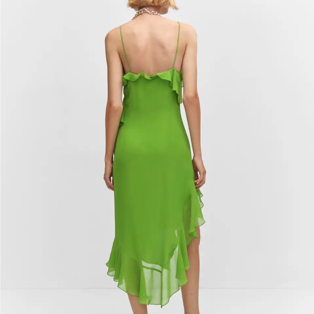 Mango Green Ruffle Maxi Dress - Picture 8 of 11